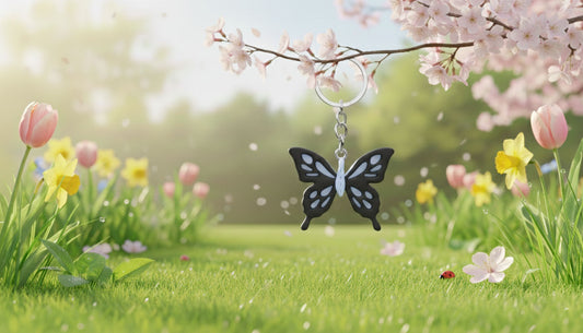 Cute Butterfly Polymer Clay Keychain | Handmade Butterfly Bag Charm | Tinta Clays