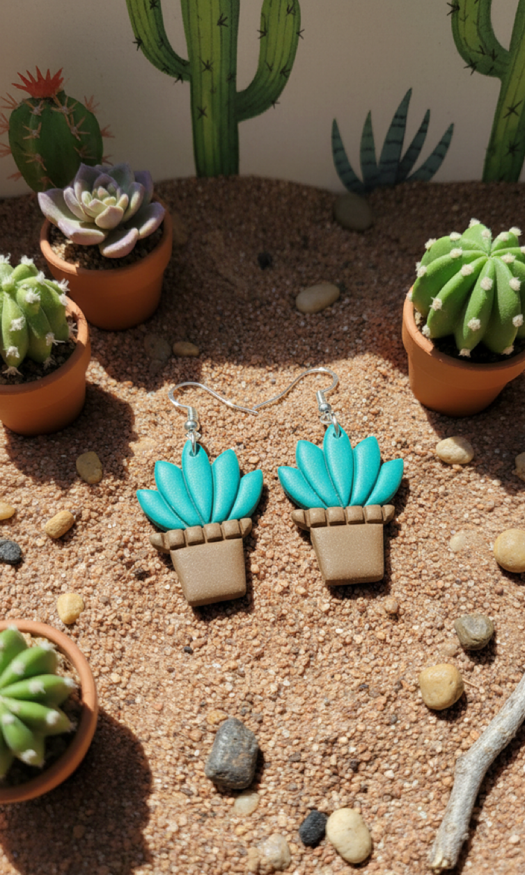 Cute potted Succulent Earring | Succulent Special | Polymer Clay Earring