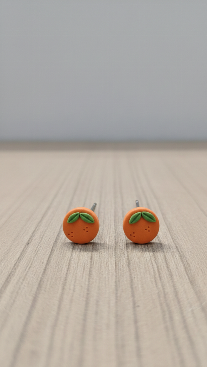 Cute Orange Stud | Food Series – HandmadeJewelry