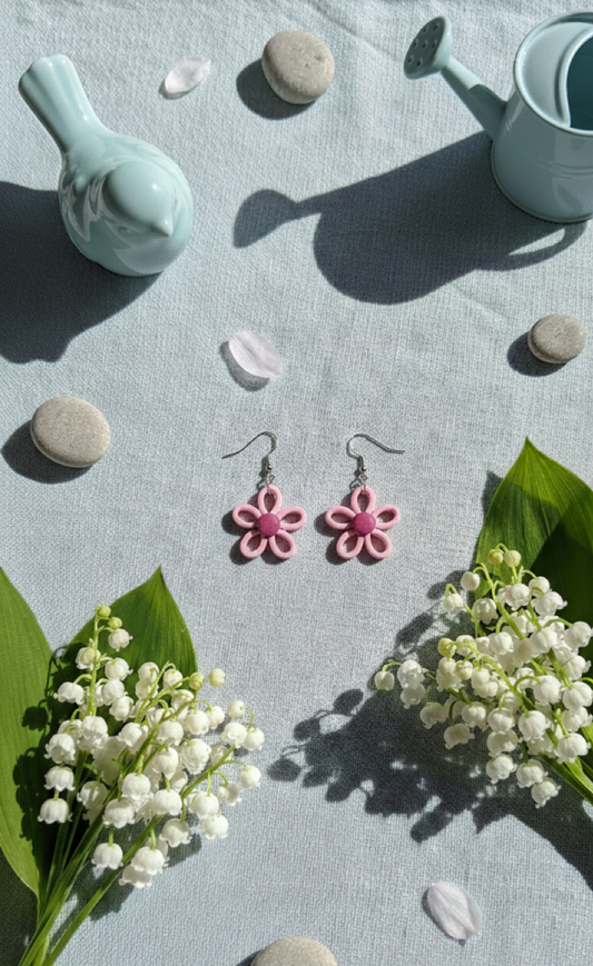 Daisy Outline Flower Earrings | Spring Special | Polymer Clay Earring