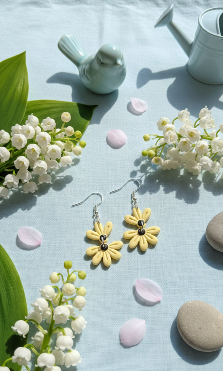 Yellow Daisy Earring | Spring Special | Polymer Clay Earring