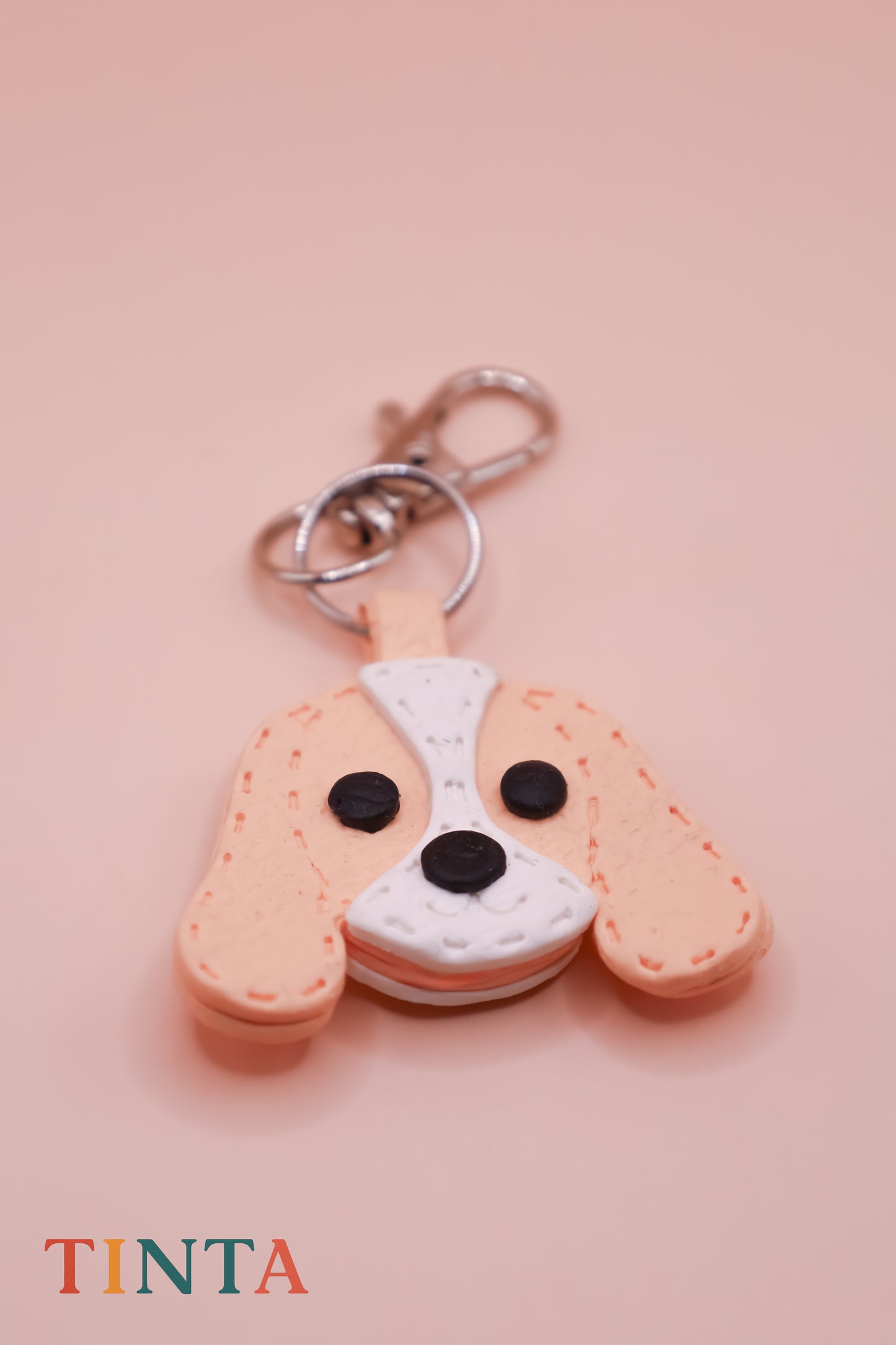 Leather Textured Beagle Dog Keychain