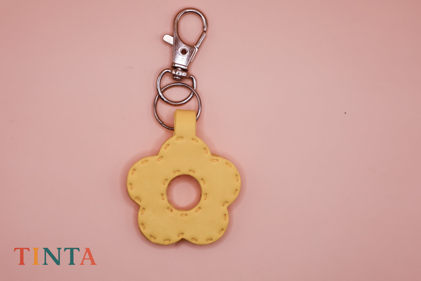 Yellow Flower Keychain | Polymer Keychain