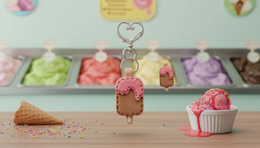 Cute Popsicle Polymer Clay Keychain | Handmade Ice Cream Bag Charm | Tinta Clays