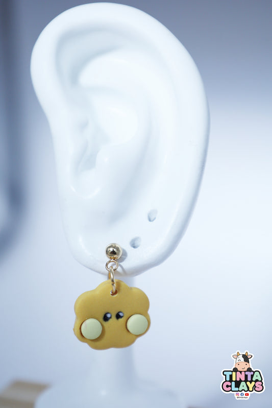 Handmade Cookie Character Earrings | Kawaii Polymer Clay Earrings | Cute Brown Cookie Jewelry