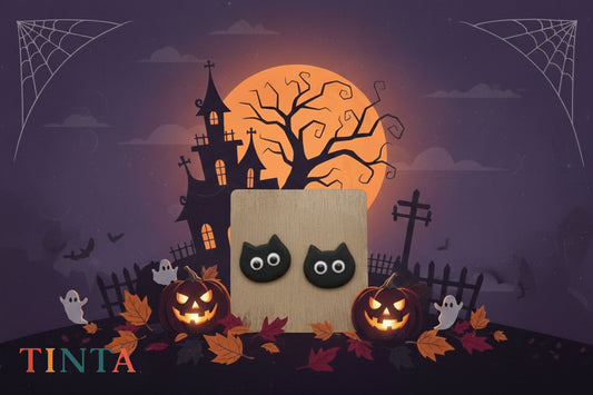 Spooky Cat Stud | Halloween Special | Polymer Clay Earring