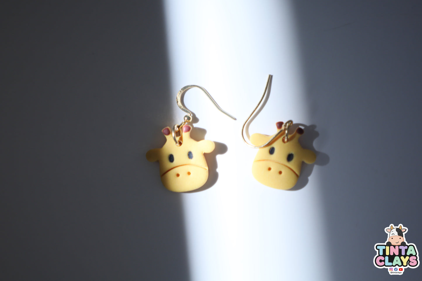 Handmade Giraffe Earrings | Cute Safari Animal Polymer Clay Earrings | Whimsical Wildlife Jewelry