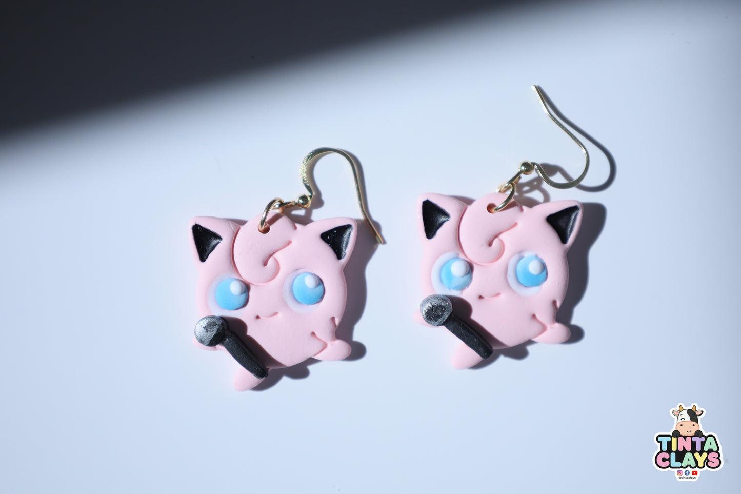 Handmade Pink Singing Character Earrings | Cute Polymer Clay Earrings | Gaming-Inspired Jewelry