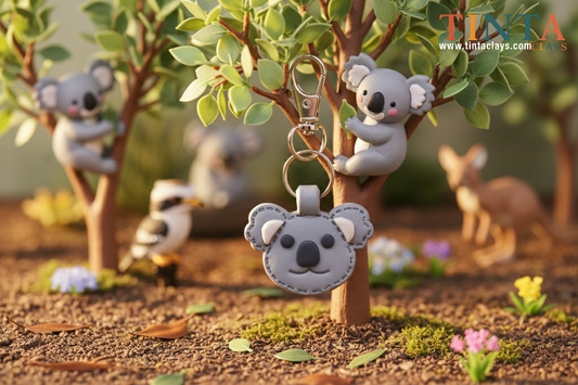 Cute Koala Polymer Clay Keychain | Handmade Koala Bag Charm | Tinta Clays