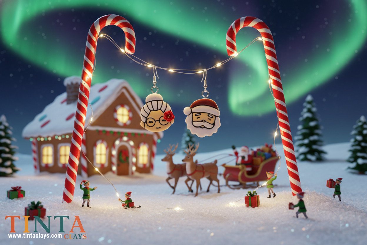 Mr. & Mrs. Claus | Christmas Special | Polymer Clay Earring