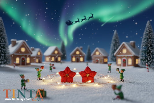 Red Blossom Stud | Christmas Special | Polymer Clay Earring