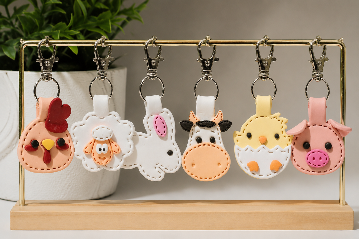 Farm Animals Keychain