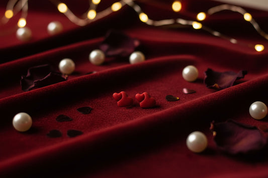 Mini Red Heart Stud – Minimal Romantic Jewelry