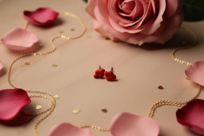 Mini Red Heart Stud – Minimal Romantic Jewelry
