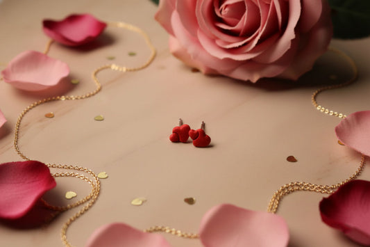 Mini Red Heart Stud – Minimal Romantic Jewelry
