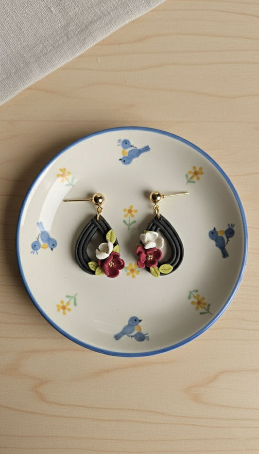 Floral Teardrop Earrings | Everyday Special | Polymer Clay Earring