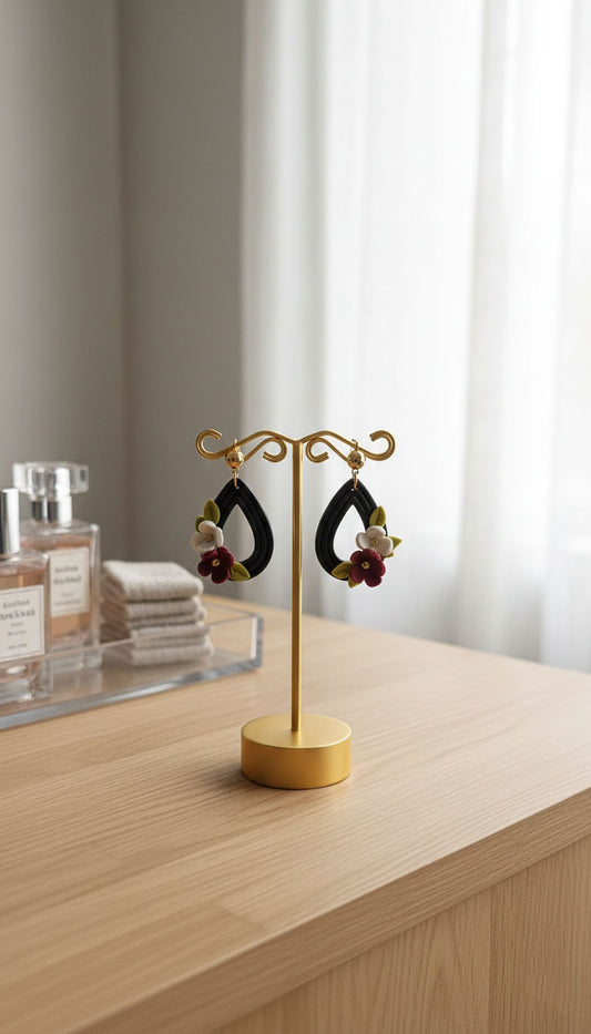 Floral Teardrop Earrings | Everyday Special | Polymer Clay Earring