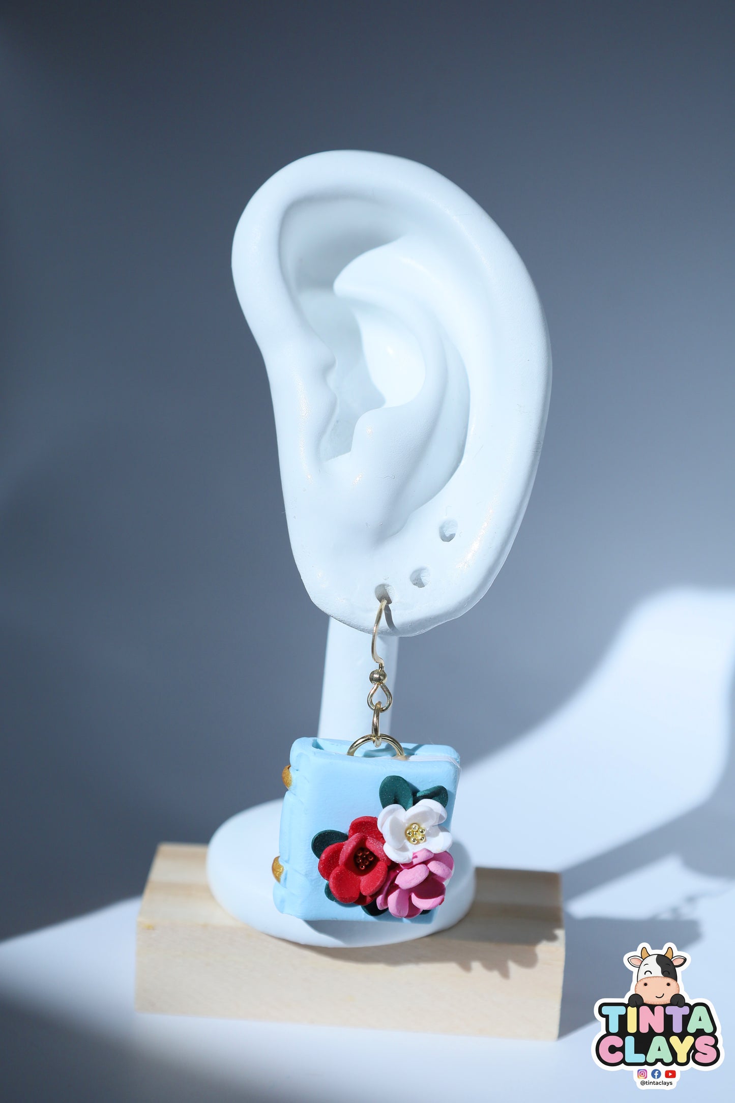Floral Book Drop Earrings | Everyday Special | Polymer Clay Earring