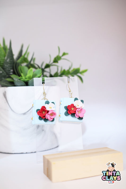 Floral Book Drop Earrings | Everyday Special | Polymer Clay Earring