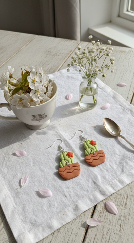 Green Succulent Earring
 | Succulent Special | Polymer Clay Earring