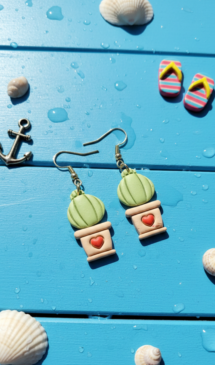 Cute potted Succulent Earring  | Succulent Special | Polymer Clay Earring