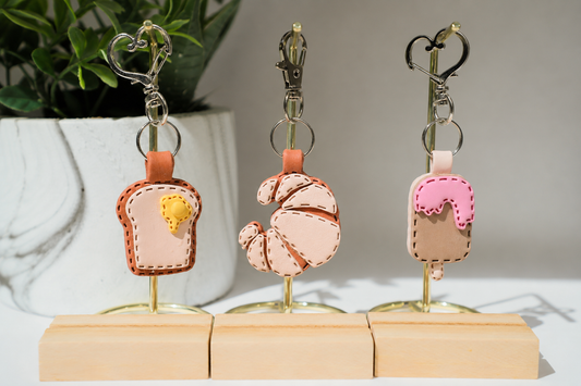 Cute Food Polymer Clay Keychain Set | Handmade Food & Dessert Charms | Tinta Clays