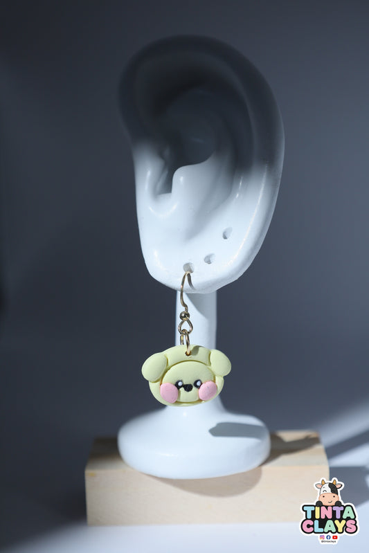 Handmade Yellow Puppy Earrings | Cute Dog Polymer Clay Earrings | Kawaii Character-Inspired Jewelry
