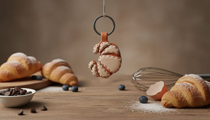 Buttery Croissant Keychain | Cute Bag Charm | Food Series