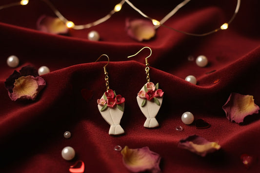 Floral Bouquet Earrings – Romantic Handmade Dangles