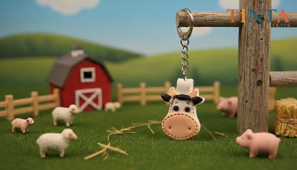 Moo-d for Cuteness Cow Keychain | Cute Bag Charm | Farm Series
