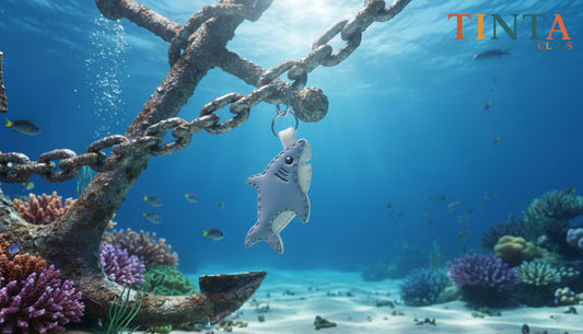 Shark Attack!!! Cute Shark Polymer Clay Keychain | Handmade Ocean Animal Bag Charm | Tinta Clays