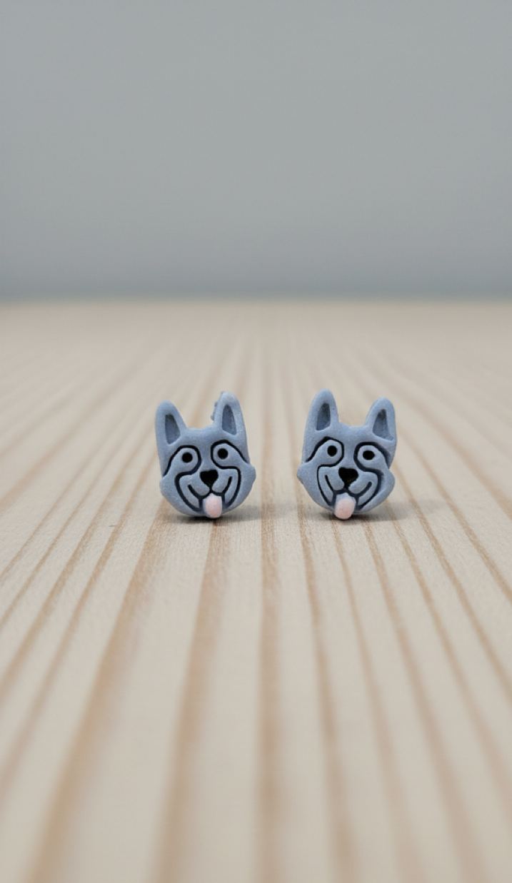 German Shepard Dog Stud | Dog Series – Cute Handmade Love Jewelry