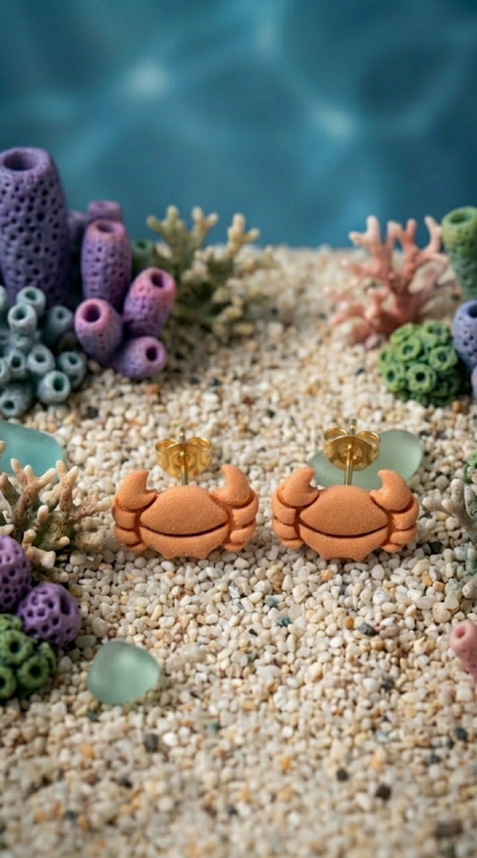 Tiny Crab Reef Studs | Sea Series