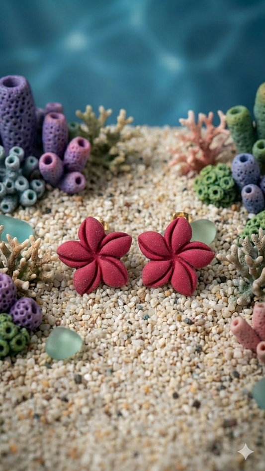 Red Coastal Flower Sea Series – HandmadeJewelry