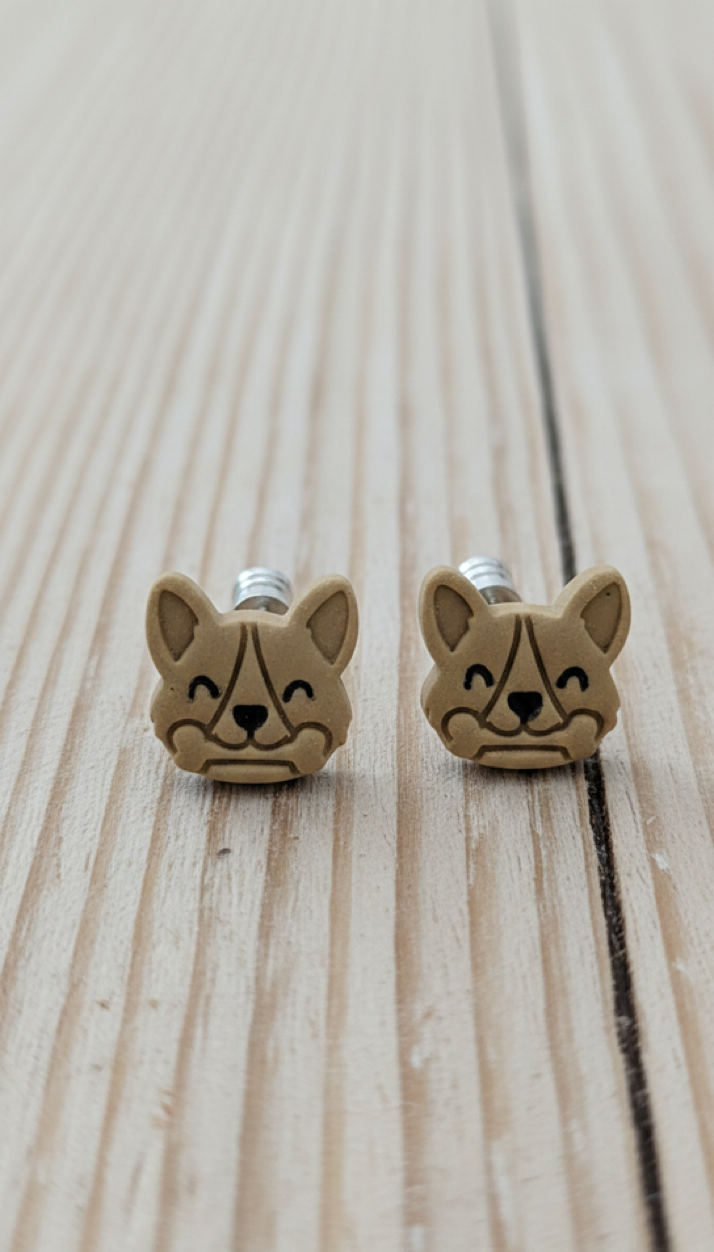 French Bull Dog Stud | Dog Series – Cute Handmade Love Jewelry