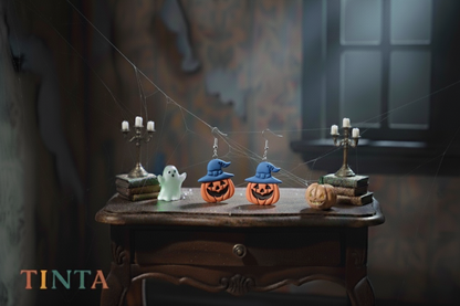 Pumpkin with Hat Dangles | Halloween Special | Polymer Clay Earring