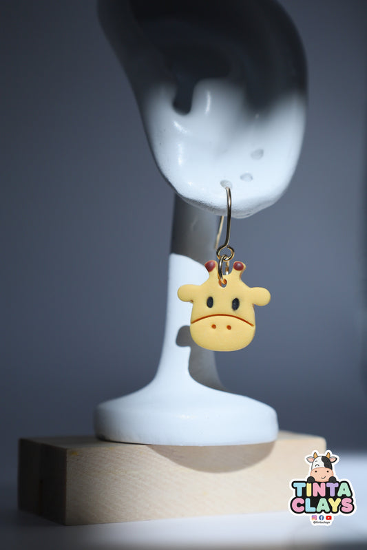 Handmade Giraffe Earrings | Cute Safari Animal Polymer Clay Earrings | Whimsical Wildlife Jewelry