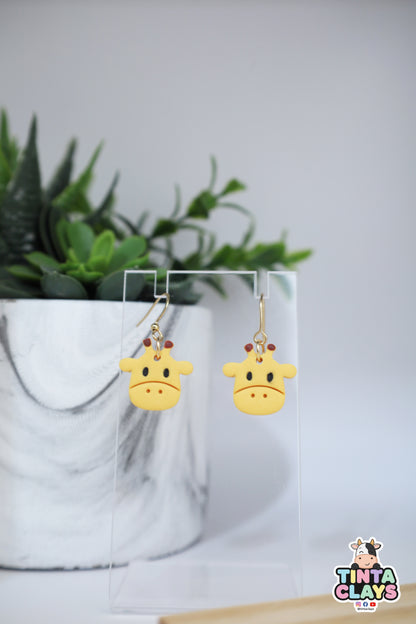 Handmade Giraffe Earrings | Cute Safari Animal Polymer Clay Earrings | Whimsical Wildlife Jewelry