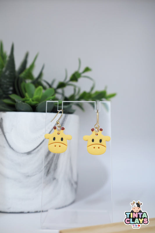 Handmade Giraffe Earrings | Cute Safari Animal Polymer Clay Earrings | Whimsical Wildlife Jewelry