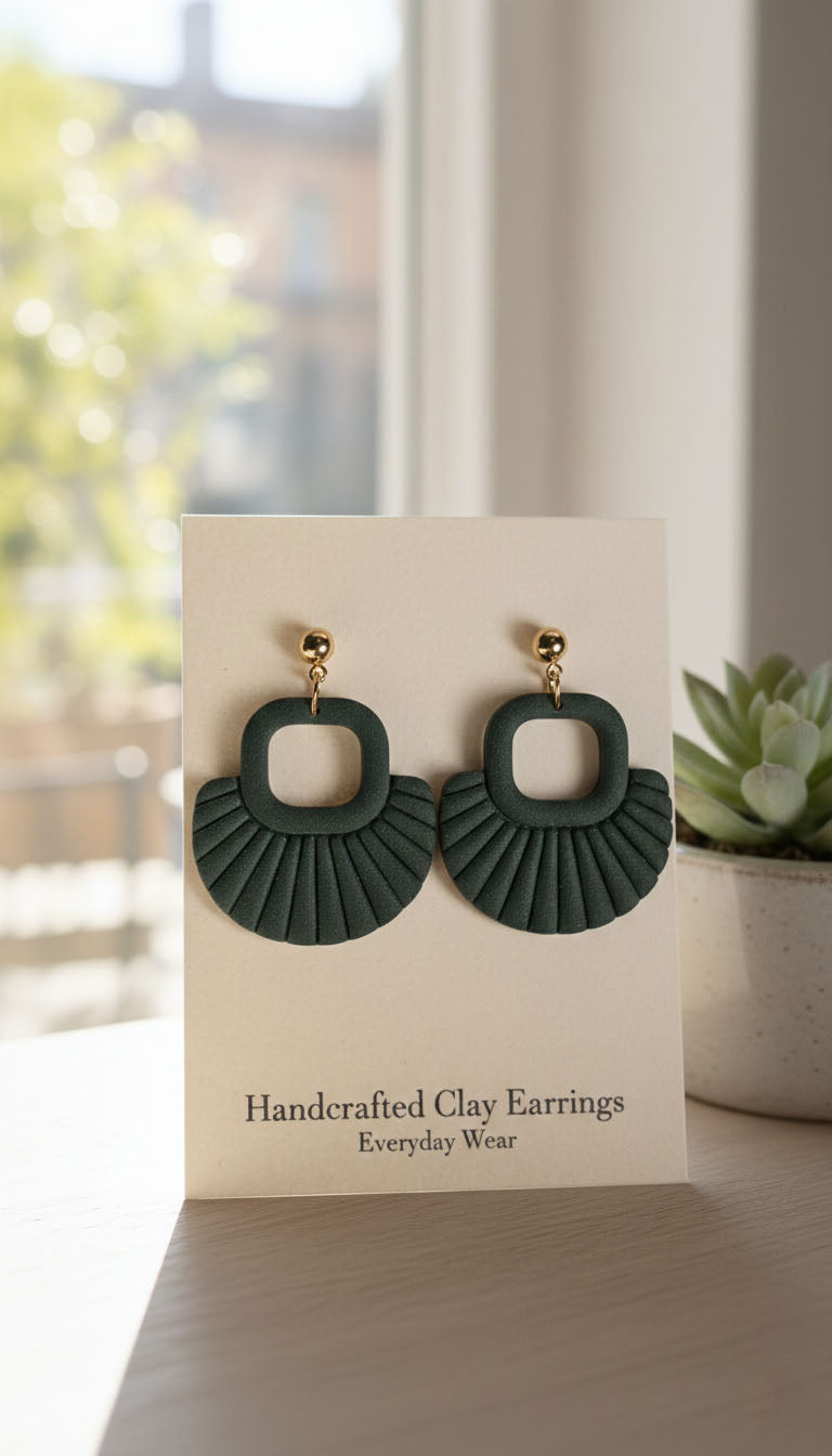 Emerald Green | Everyday Special | Polymer Clay Earring