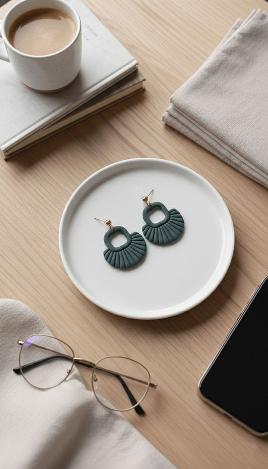 Emerald Green | Everyday Special | Polymer Clay Earring