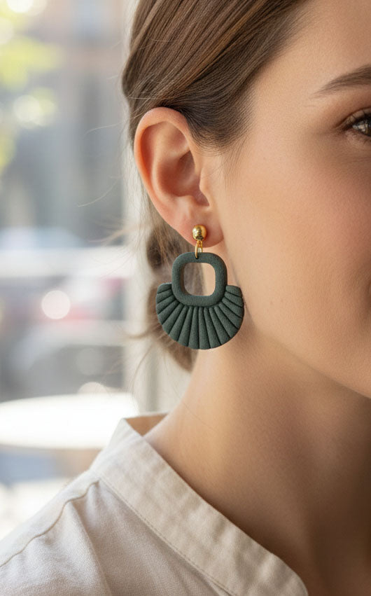 Emerald Green | Everyday Special | Polymer Clay Earring
