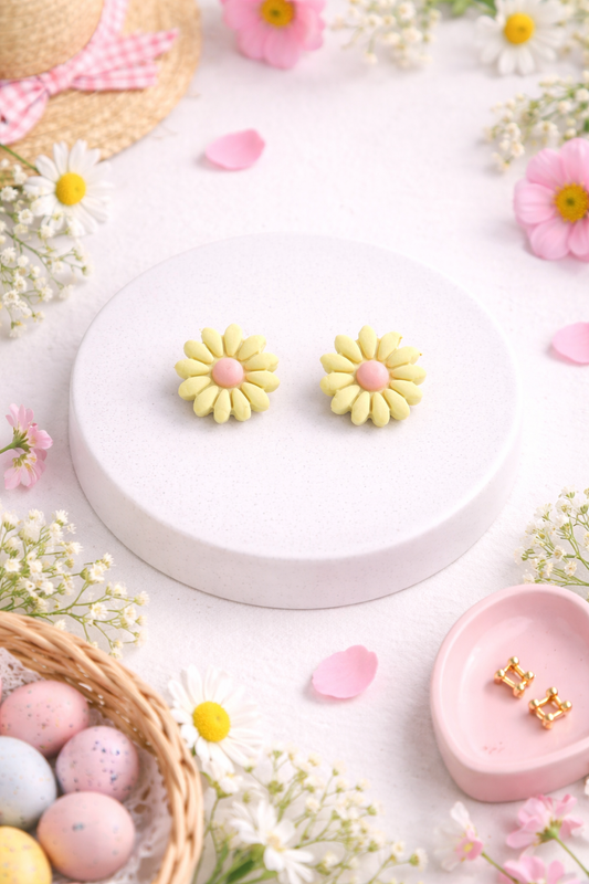 Daisy Stud Earrings – Cute Handmade Love Jewelry