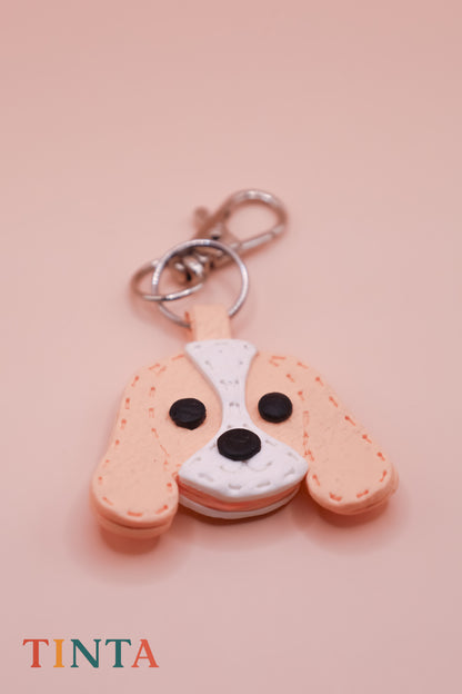 Leather Textured Beagle Dog Keychain