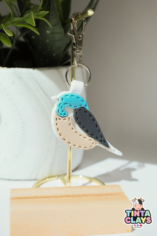 Cute Bird Polymer Clay Keychain | Handmade Kawaii Bird Bag Charm | Tinta Clays