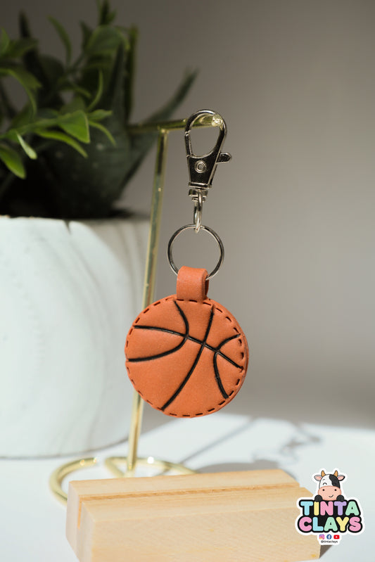 Cute Basketball Polymer Clay Keychain | Handmade Sports Bag Charm | Tinta Clays