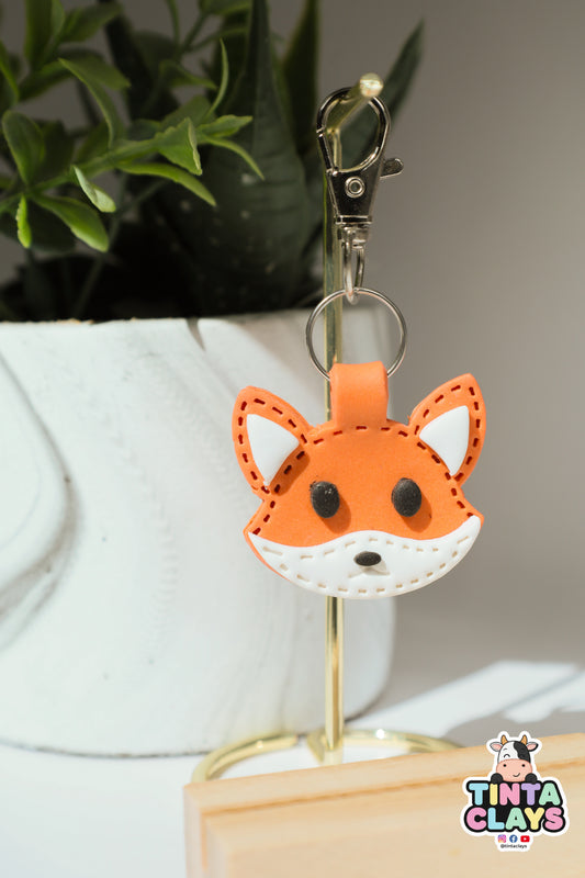 Cute Fox Polymer Clay Keychain | Handmade Woodland Fox Bag Charm | Tinta Clays