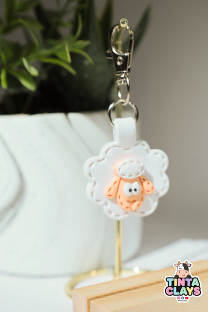 Baa-by Cute! Cute Sheep Polymer Clay Keychain | Handmade Kawaii Sheep Bag Charm | Tinta Clays