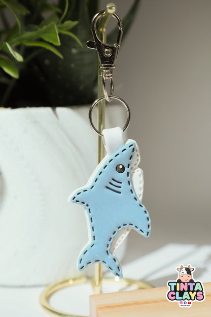 Shark Attack!!! Cute Shark Polymer Clay Keychain | Handmade Ocean Animal Bag Charm | Tinta Clays