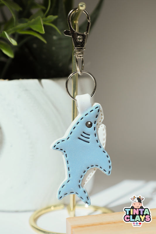 Shark Attack!!! Cute Shark Polymer Clay Keychain | Handmade Ocean Animal Bag Charm | Tinta Clays